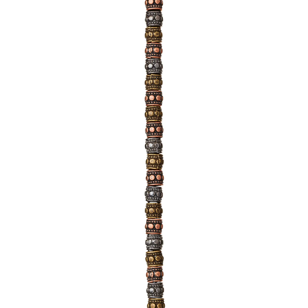 12 Pack: Multicolor Metallic Dotted Rondelle Beads, 4mm by Bead Landing™